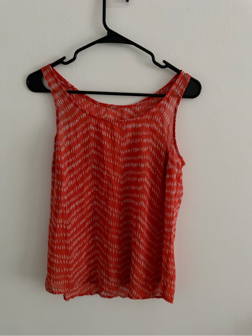 Red Patterned Sleeveless Women's Top